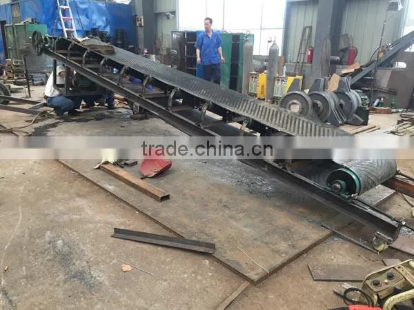Best design 10m length belt conveyor with feeding hopper