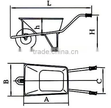 big capacity 85L plastic tray garden wheelbarrow