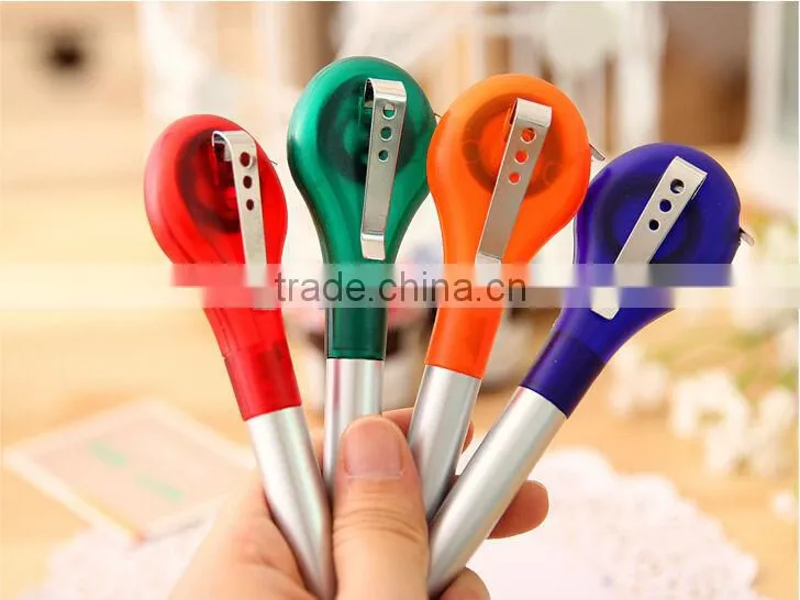 Multi-functional tapeline ball pen with metal clip