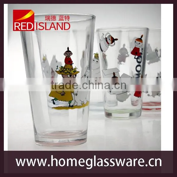 16oz larger tumbler print glass cup dinking cup