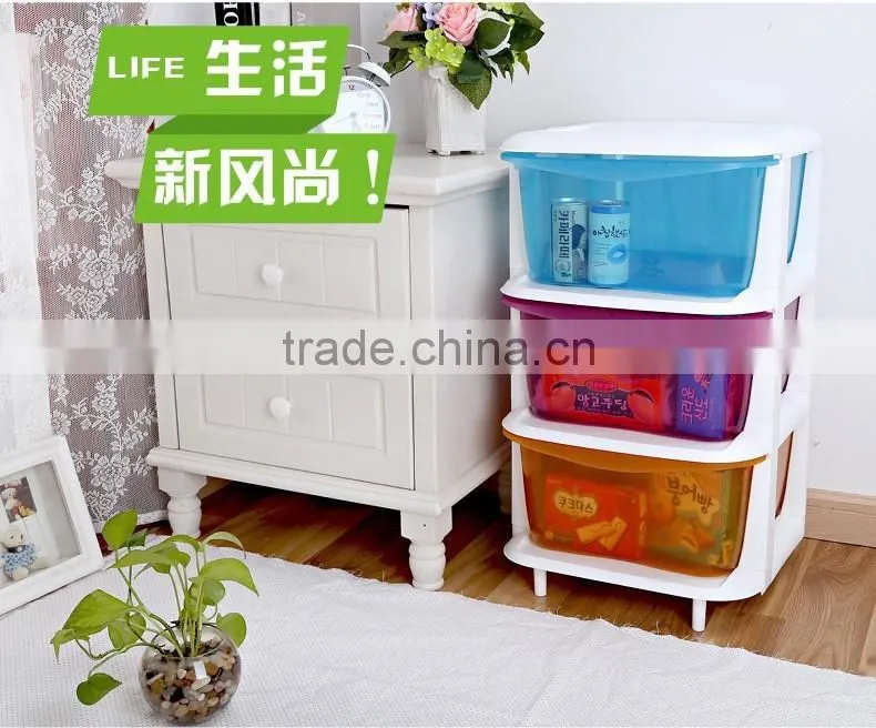 3 DRAWER WIDE CART AQUA BLUE TINT STORAGE ORGANIZER NEW