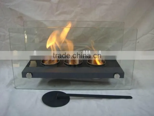 portable alcohol fireplace with crushed glass ,tempered glass screen fireplace