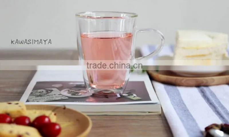Borosilicate glass with handle Heat resistant glass with handle double wall glass with handle