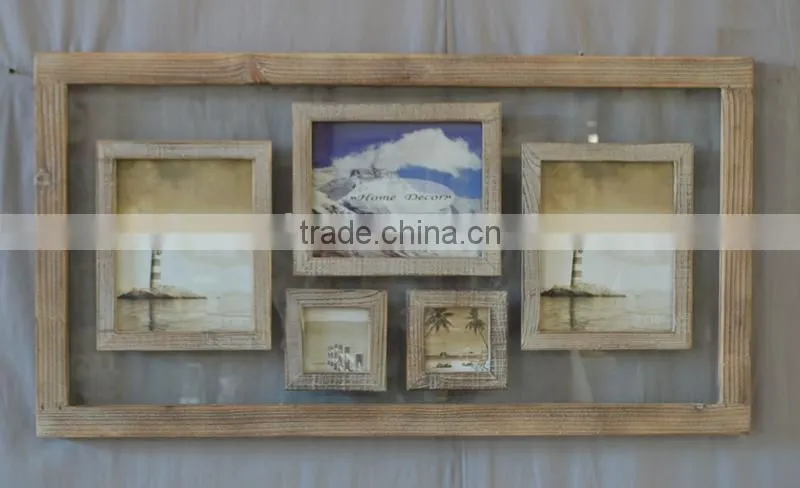 2016 new ANTIQUE unique wall corner photo frame, wooden corner picture frame