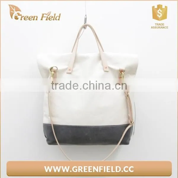 Canvas tote bag, white folded canvas simple tote bag