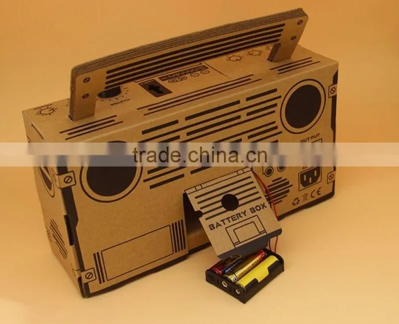 Creative DIY Foldable Loudspeaker Box Consist with Paper Materials, Funny Puzzle Loudspeaker, Classical Style LoudSpeaker box