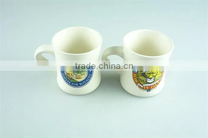 Ceramic enamel mug, printed enamel mugs stoneware customized 12 Oz promotion mugs