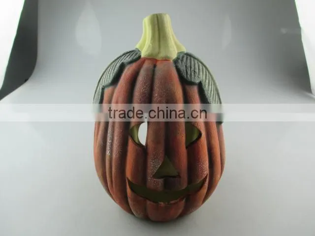 Pumpkin shape ceramic decoration for helloween use in stocklots