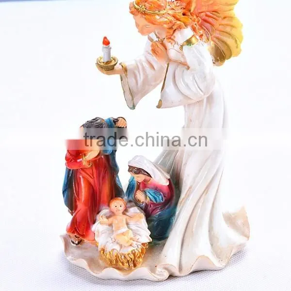 Cheap religious decorative holy family christmas nativity set