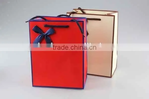 Two-colored Foldable Gift Bag / Shopping Bag With Bowknot