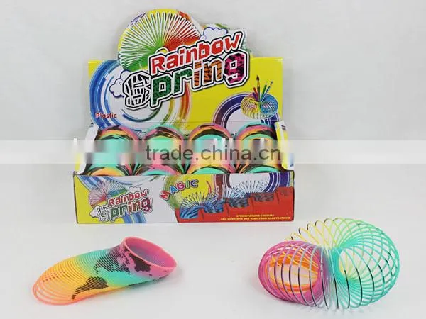 hot sale classic plastic rainbow spring with printed map shell toys for kids/promotional gift raibow circle