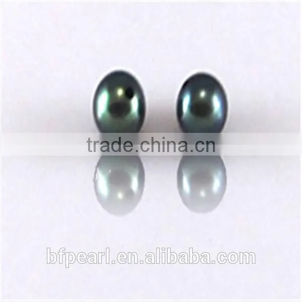 Bead Jewelry Half-drilled 6-7mm AAA Black Loose Pearl Pairs