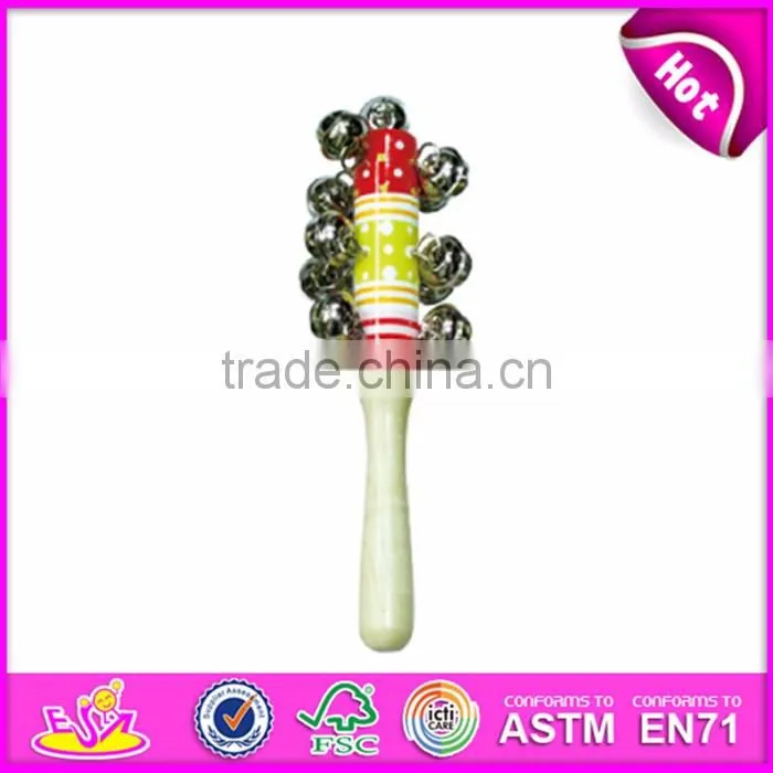 Wholesale funny music wooden hand bell stick for children W07I087