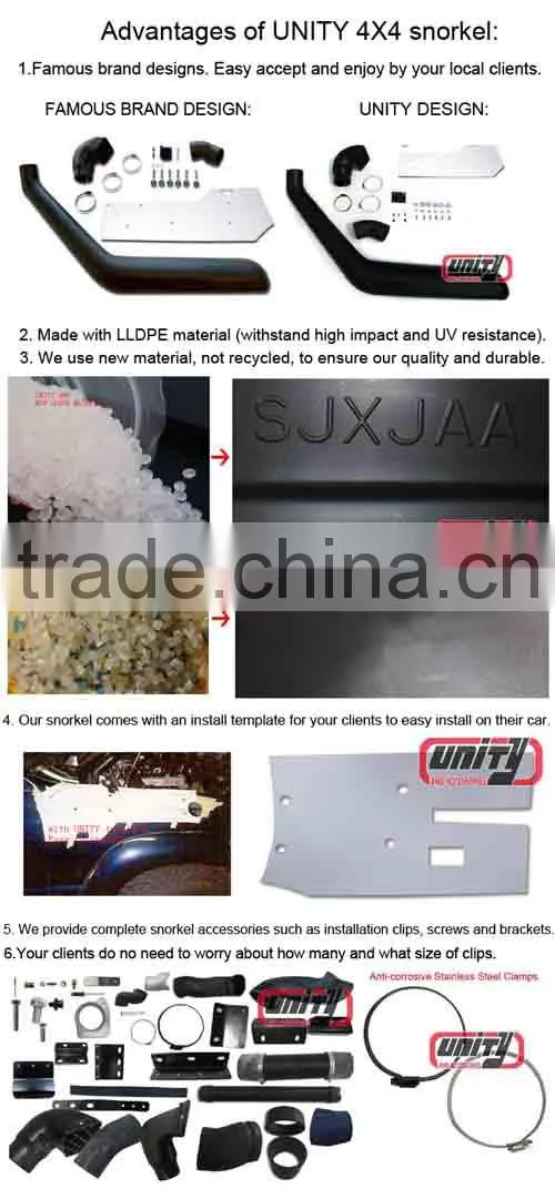 4wd offroad LLDPE 4x4 snorkel / 4x4 snorkel kit / snorkel 4x4 for V73A