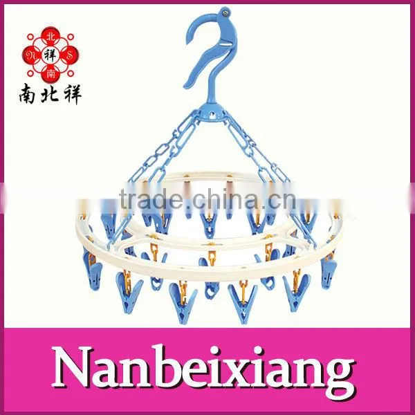 Circle Round Shape Plastic Clothes Peg Hanger With 22 Clips