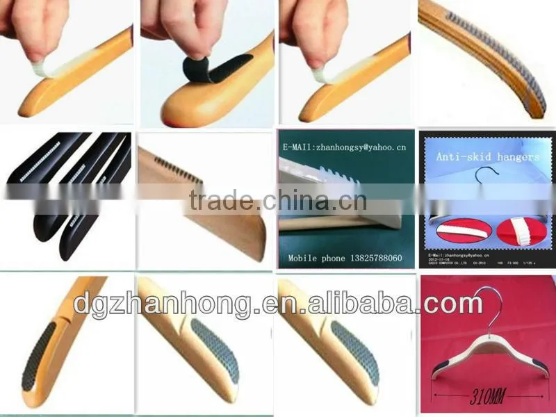 transparent silicone non-slip hanger strips for wooden coat hanger printed