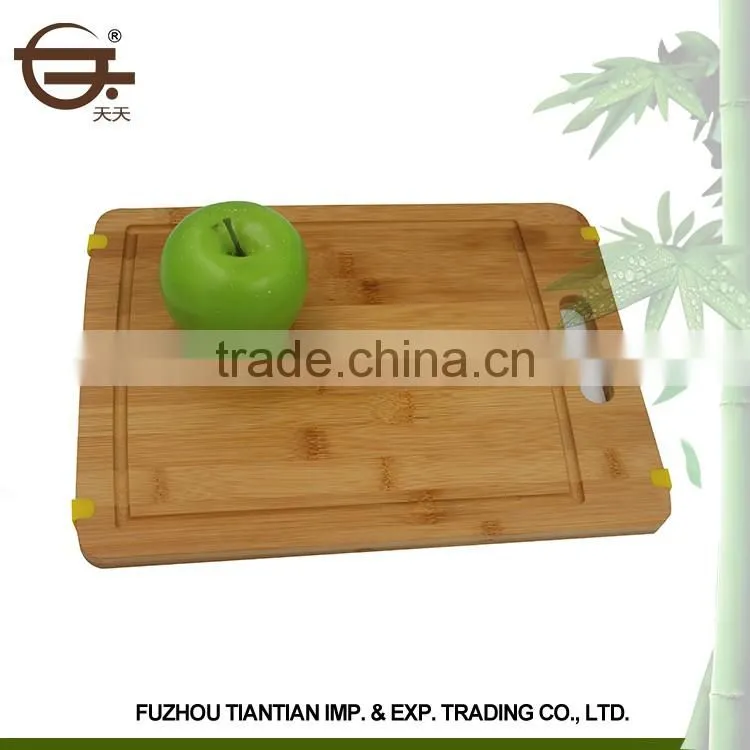 New kitchen cooking natural vegetable square bamboo 3 pieces chopping board with scale