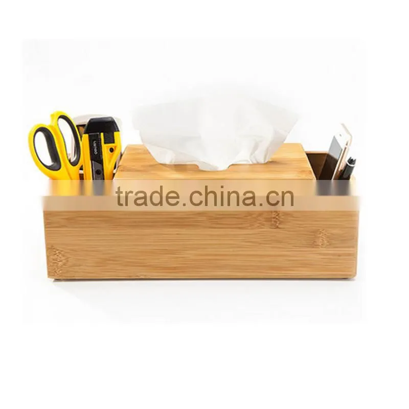 Aonong High Quality Bamboo tissue box/desk organizer for smartphones & Tablets