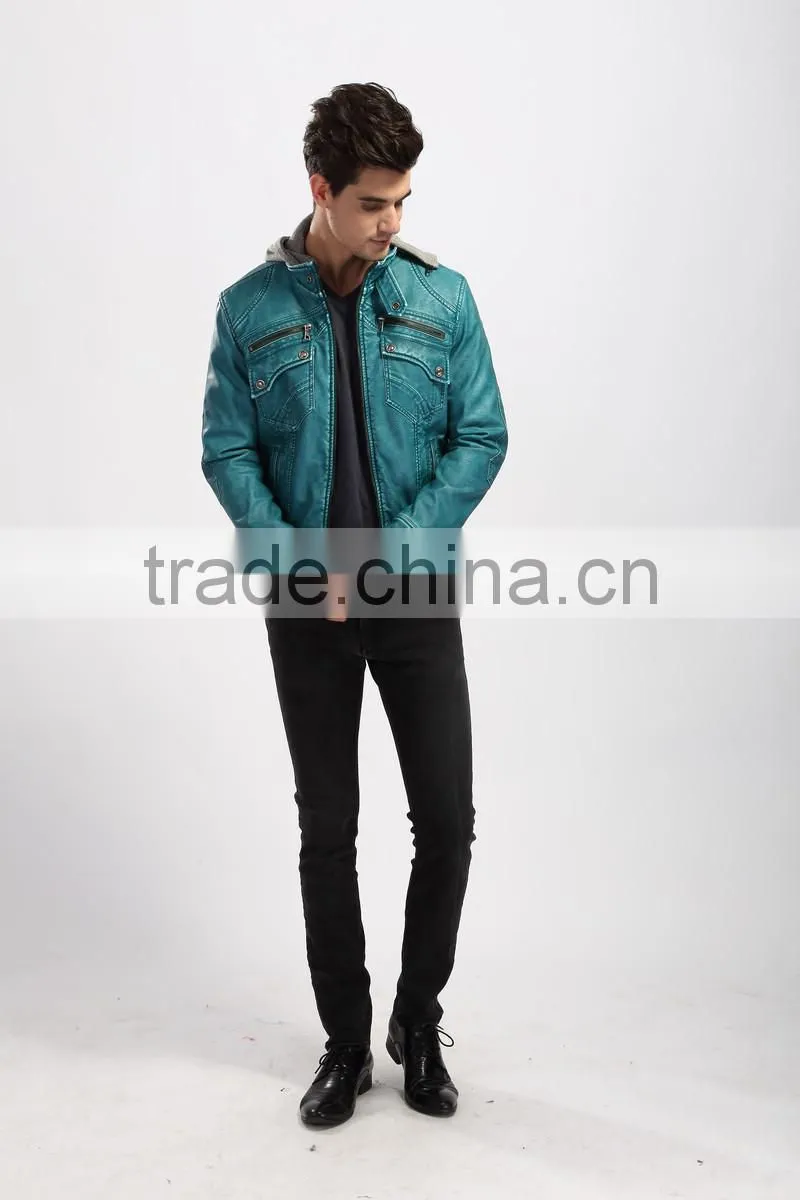 2017 Mens Quilted Fashion Leather Jacket