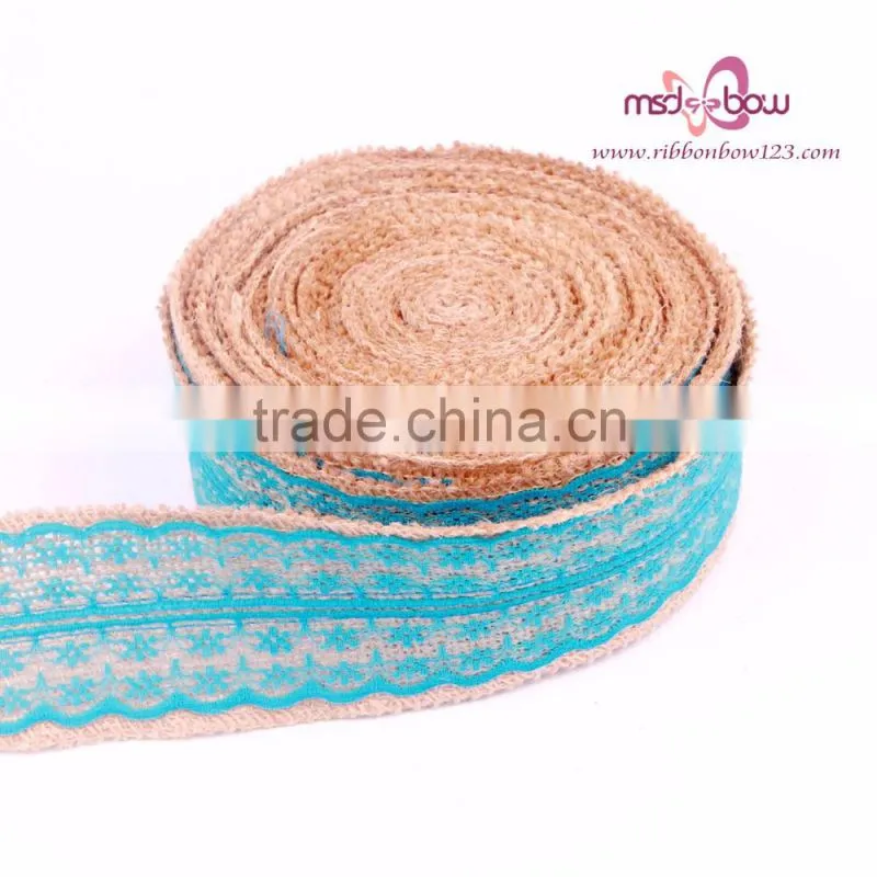 Wholesale Natural White Lace Trim Tape Jute Burlap Ribbon