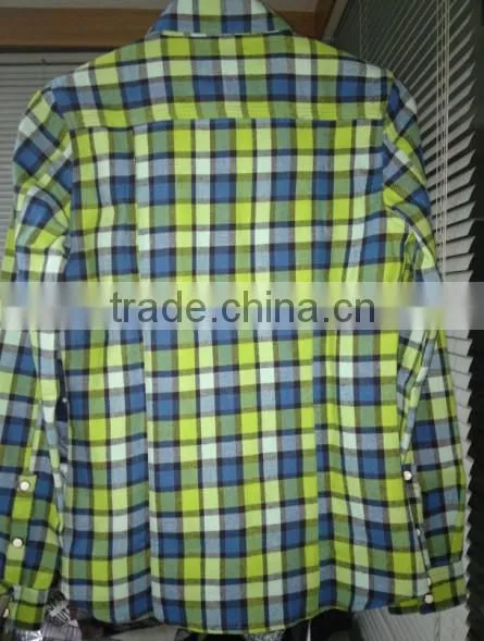 ladies check 100% cotton flannel long sleeve shirt with two chest pockets and button up