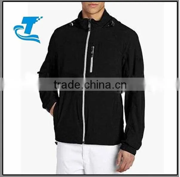Full Zip Black Sportswear Men Golf Jacket