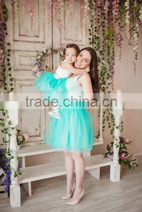 Pretty Set Of Matching Mother Daughter Tutu Dress Short Mini Skirt +Tank+Tops