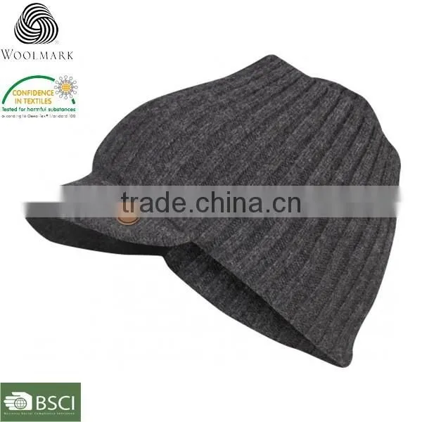 Knit winter hat merino wool OEM, soft winter hats for men