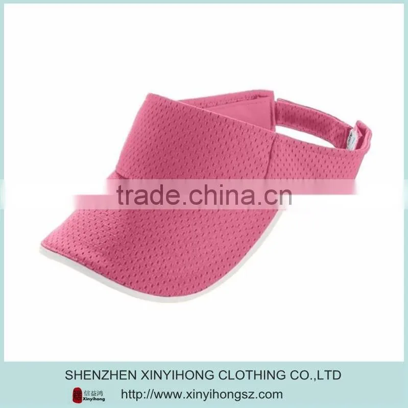 100% polyester Blank Color Women's Sports Visor/Sun Visor Cap