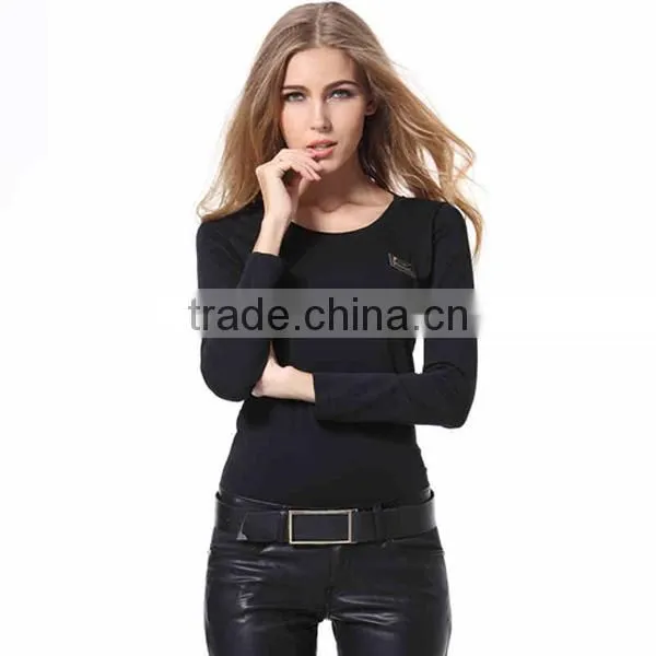 Plain Black Long Sleeve T Shirt For Women
