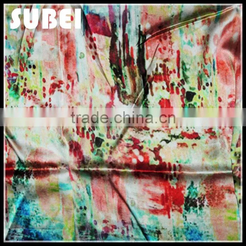 16MM Big shop sign airbrush silk elastic satin material,wholesale mulberry silk dresses and cheongsam fabric