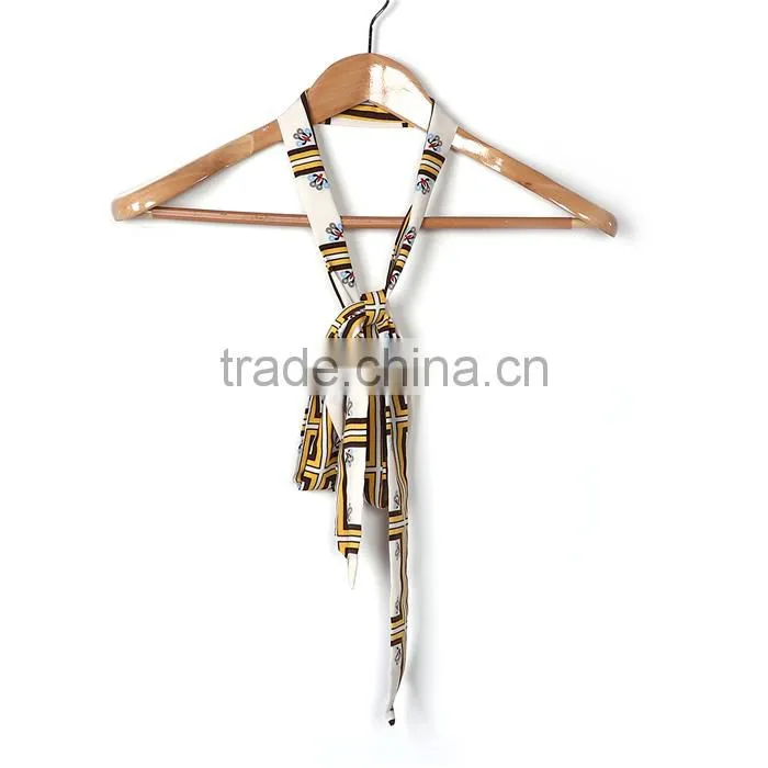 Chiffon Multifunction Skinny Scarf Multicolor Stripe Choker