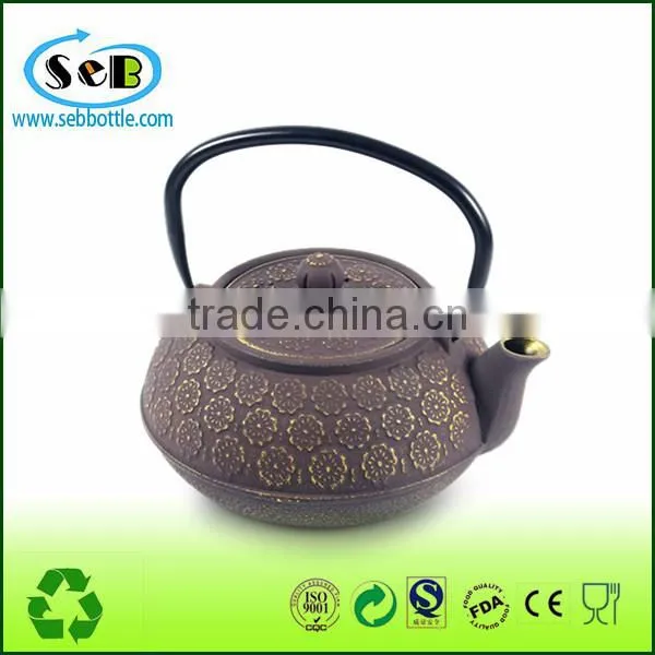 Embossed flower Cast Iron teapot for good tea/Koodee Metal