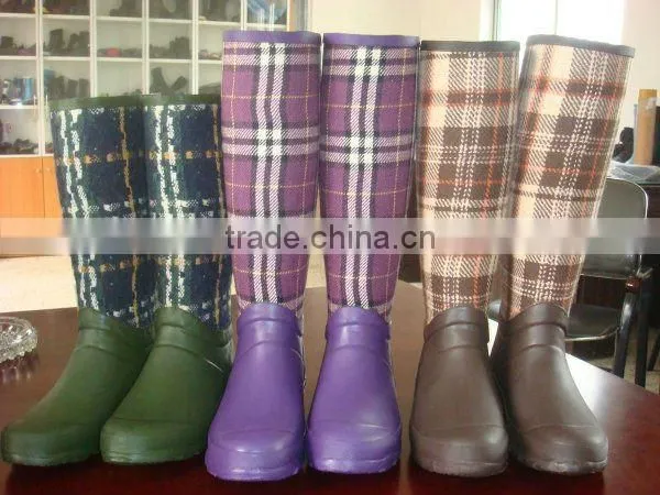 Neoprene Rubber sole knee high boot/outdoor boot