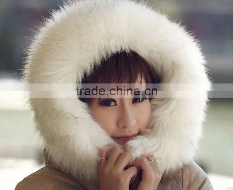 Genuine quality raccoon fur hood for coats / natural raccoon strips