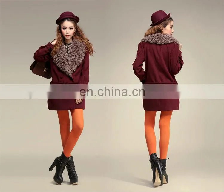 Paris vintage women's fur collar coats