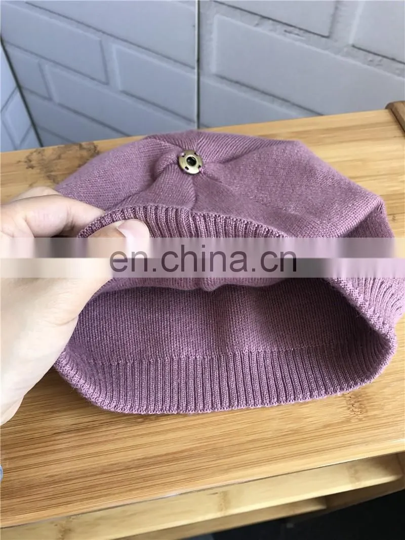 Women Cashmere Knitted Collar Raccoon Fur Pompom Hat Wholesale Hat and Scarf Sets