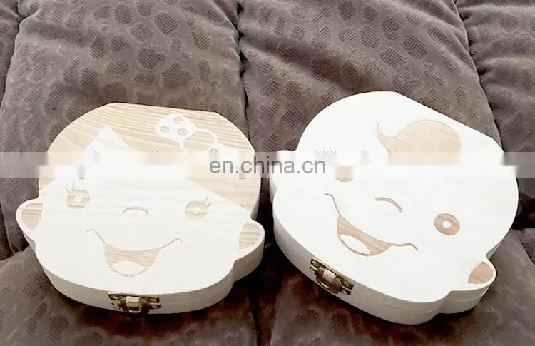2017 Pure natural wood girls and boys baby teeth box