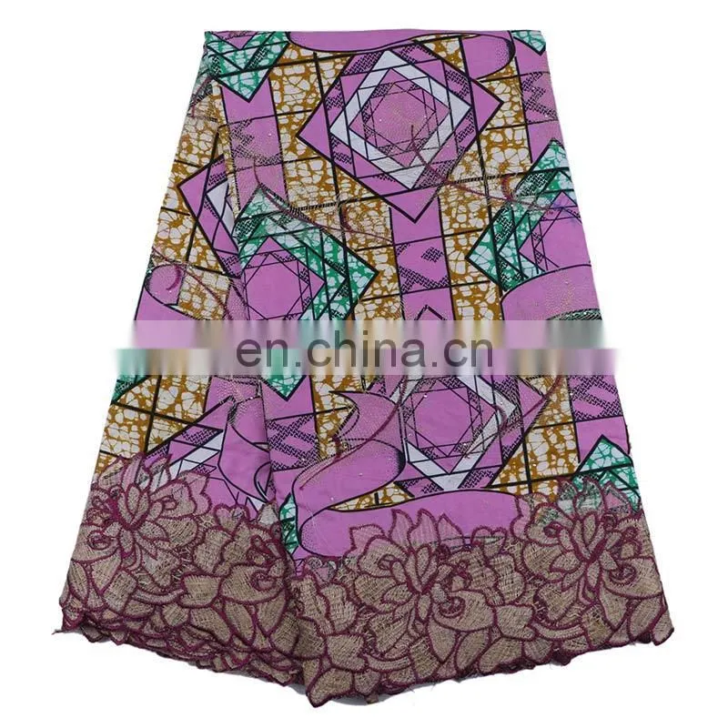 For Nigerian cotton lace trim super wax hollandais lace fabric wax print fabric african L170727002