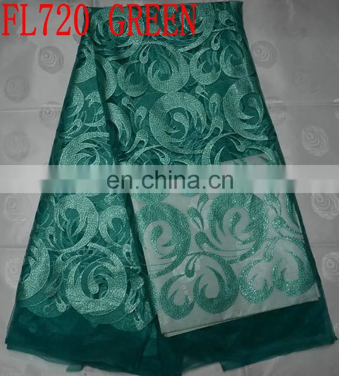 latest fashion embroidery organza lace with sequins(FL720)