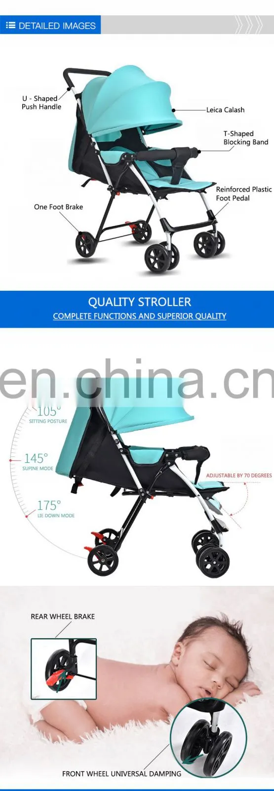 The Comfortable Seat 55*45*90Cm Baby Buggy With Enviroment Push Bar