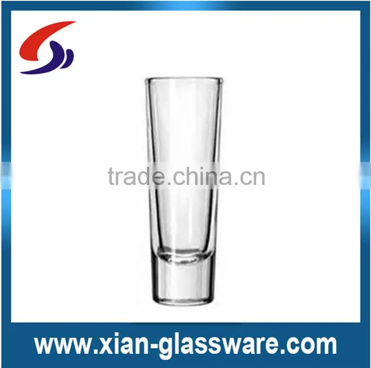 Promotional wholesale high quality clear thick bottom tequila shot glass/mini wine glass