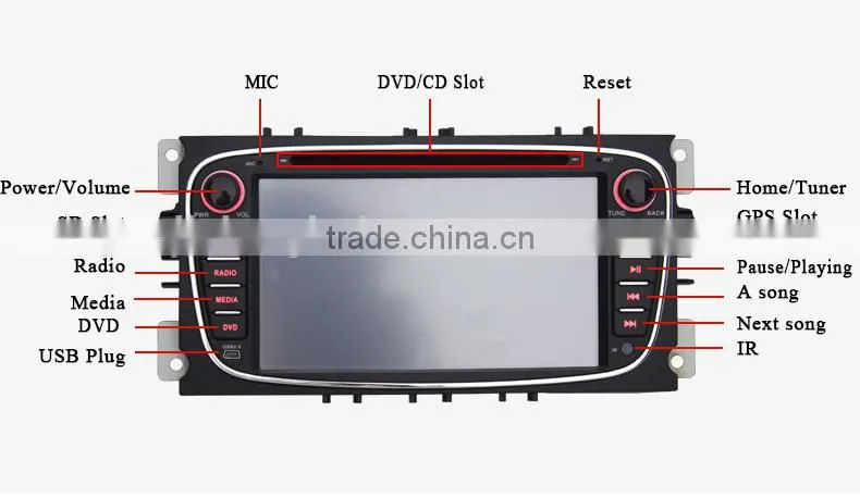 Car Stereo for Ford Focus Mondeo Transit Connect DVD GPS Navigation Multimedia Car GPS NAVI Bluetooth SWC WIFI 3G RDS 1080P AUX