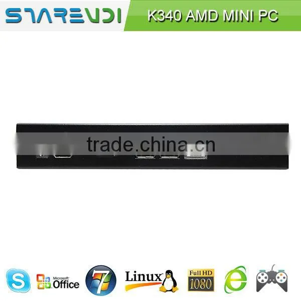 Good Bargain barebone mini pc ubuntu mini pc K340 AMD E2-1800 dual core 1.7G 18W power consumption