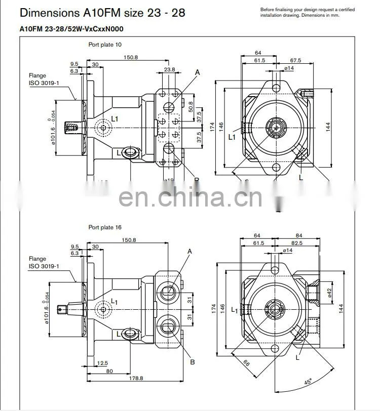 Long life hydraulic motors A10FM
