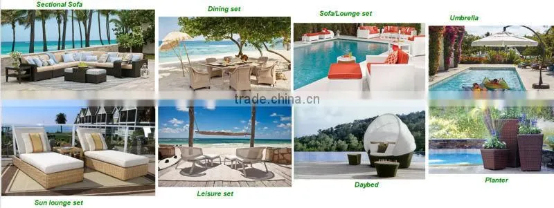 Comfortable swimming pool daybed furniture beach chair Sunshade