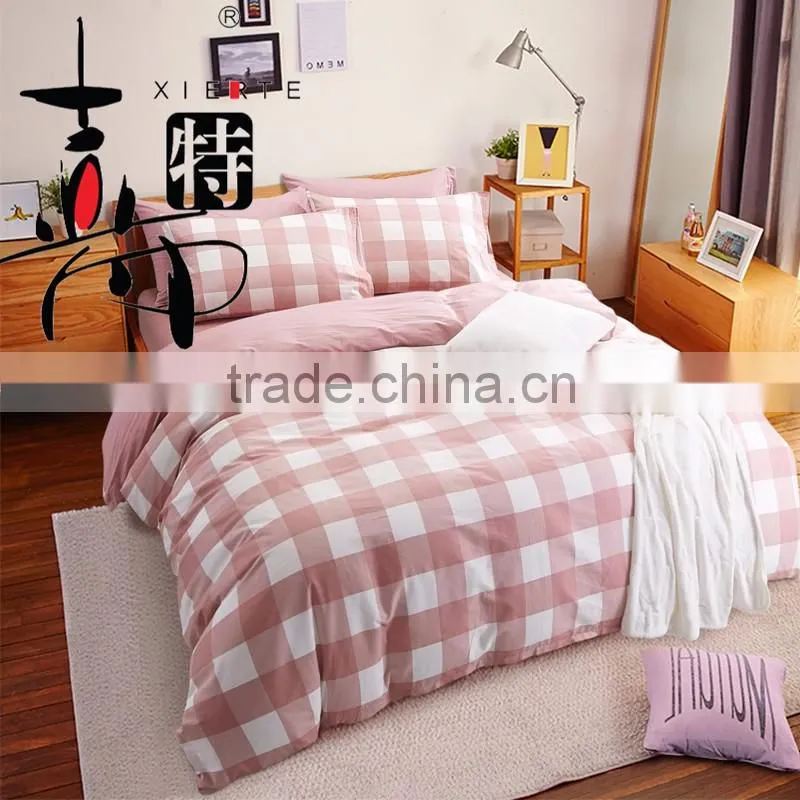 Lastest luxury China handmade hot sale Patchwork bedding set with cell lattice design