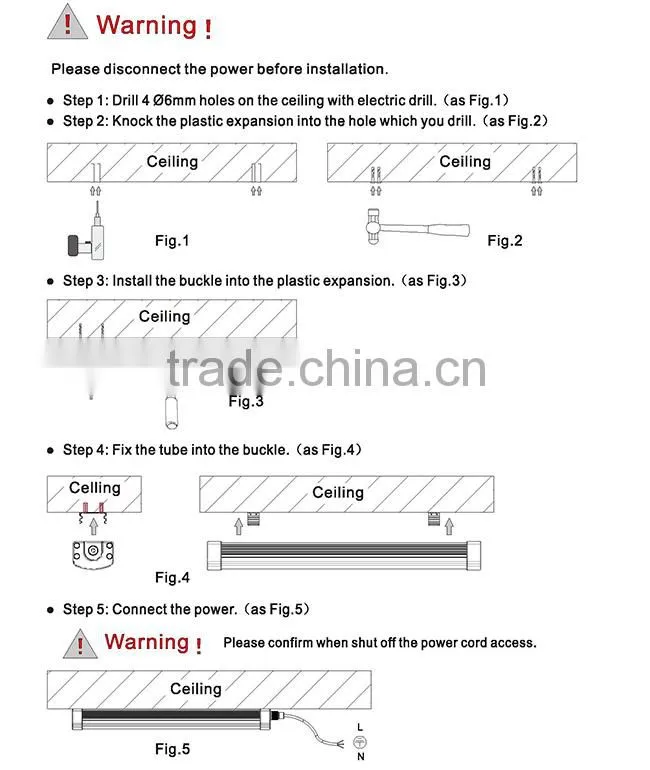 outdoor IP66 1.2m 1.5m IP66 Led tri-proof led tube 3 year warranty