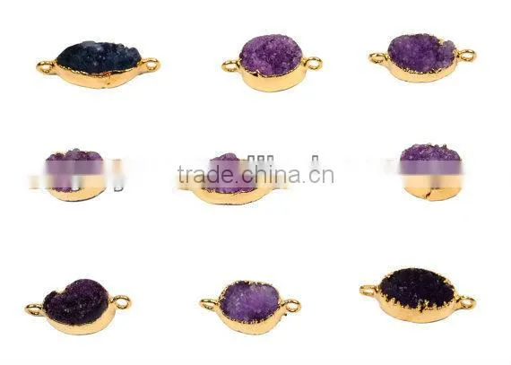JFG0504 Wholesale crystal gemstone bezel square connectors