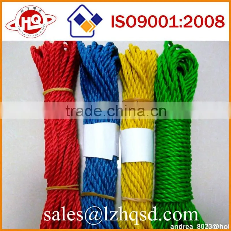 twisted pp tie down rope/pp braided rope/pp clothesline rope